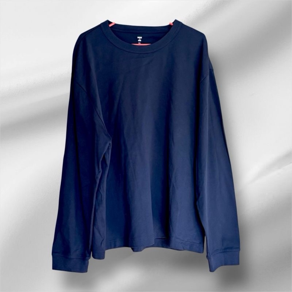 Men's XXL Mode of One Caspian Waters Blue Cotton Long Sleeve Relaxed T-Shirt NWT